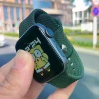 ราคา สายนาฬิกาซิลิโคน เข้ากันได้กับ Apple Watch iWatch ลายทอสังกะสี SE สีเขียวทหาร Ultra2 เหมาะสำหรับช่องซิลิโคน 987654 เคส xiaomi smart watch 5 active case huawei band 10 นาฬ (1732285584991423095)