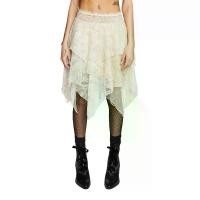 ราคา กระโปรงสตรีทฤดูร้อน สำหรับผู้หญิง สั้น สีเบจ แถบยางยืด ชายเสื้อไม่ปกติ กระโปรงลูกไม้ลายดอกไม้ Lady Clothing กางเกงผู้หญิง uniqlo Women Skirt (1731132481184303433)