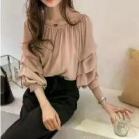 ราคา เสื้อชีฟอง สไตล์เกาหลีใหม่ เรียบหรู คอปาด ปาดไหล่ ทรงหลวม สำหรับผู้หญิง ทรงหลวม เสื้อฟอง 2025 สีพื้น เสื้อชั้นใน เสื้อ คอปาด เสื้อ กราม ครอป ยีนส์ premium linen เสื้อ ครอปลา (1731223310595163250)