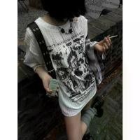 ราคา เสื้อยืด เนื้อไหล่ตก สำหรับผู้หญิง ทำจากผ้าฝ้าย พิมพ์ลายวัฒนธรรมย่อยพังค์ เสื้อสเวตเตอร์แขนสั้น แฟชั่นฤดูร้อน มาใหม่ เสื้อ ลินิน เสื้อ เช็ท 2 ชิ้น ลินิน แท้ ลินิน แท้ ลินิน (1731311223805805760)