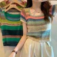 ราคา เสื้อยืดแขนสั้นสำหรับผู้หญิง คอลเลคชั่นฤดูร้อน 2025 มาใหม่ เสื้อโปโลสั้น ลายทาง ไหล่ปกติ เสื้อถัก เสื้อ ดาบ พิฆาต อสูร uniqlo 2025 เสื้อสงกรานต์ ผู้หญิง (1731802738284856454)