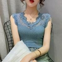 ราคา ฤดูร้อนใหม่ เสื้อยืดแขนกุด คอวี ลูกไม้เย็บปะติดปะต่อกัน สำหรับผู้หญิง เสื้อกั๊กผ้าไหมน้ำแข็ง เสื้อชั้นในลายถัก เสื้อฐาน [COD] เสื้อ ผ้า ญี่ปุ่น มือ1 เสื้อ crop u uniqlo brato (1731659230177953591)