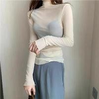 ราคา เสื้อชั้นฐานลูกไม้คอเต่า สำหรับผู้หญิง มีหูไม้ แขนยาว สามารถสวมใส่ได้ในอก สไตล์ตะวันตก ชุดผ้าพันแผล เสื้อตาข่ายชีฟอง เหมาะสำหรับฤดูใบไม้ร่วงและฤดูหนาว เชิ๊ต โบว์ หลัง เสื้อ ลา (1731301318567167235)