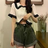 ราคา แขนสั้น สำหรับผู้หญิง ใส่หน้าร้อน บางและกระชับสัดส่วน มีเชือกผูก ดีไซน์สวย ถักเฉพาะ สไตล์สั้นและโดดเด่น เสื้อ Ins เสื้อ ใส่ เล่น สงกรานต์ เสื้อ ชีฟอง แขน ยาว เสื้อ ชีฟอง แขน (1732276844583684397)