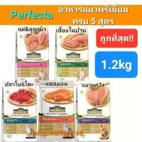 ราคา (ของแท้100%) Perfecta Salmon Indoor Bonito Senior7+ Kitten & Mother 1.2kg Cat เพอร์เฟคต้า อาหารแมวพรีเมี่ยมครบ 5 สูตร ถุงขนาด 1.2กก (1732113173422835194)