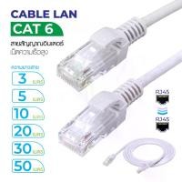 ราคา สาย LAN CAT6 สายแลน (ภายใน) indoor พร้อมใช้งาน มีขนาด 2-50เมตร สีขาว (1729748325768465074)