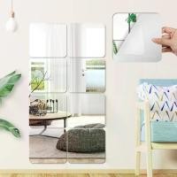 ราคา Discount 10ชิ้น HD สติ๊กเกอร์กระจกติดผนังอะคริลิกทรงสี่เหลี่ยม / กระจกเงายาวเต็มตัว สติกเกอร์กระจกเย็บ / กระจกแต่งหน้า 3 มิติ หนา ยืดหยุ่น มีกาวในตัว ของตกแต่งบ้าน เป็นที่นิยม (1732112994575025223)