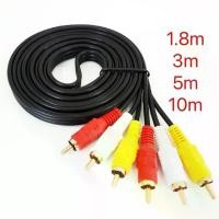 ราคา Discount สาย เข้า 3 ออก 3 สายRCA สายAV แบบ 1.8/3/5/10 /15/20เมตร สายญญาณภาพและเสียง RCA AV Audio CABLE 3.5mm (1732202768340913001)