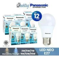 ราคา Panasonic แพ็ค 12 หลอดไฟ LED NEO ขั้วE27 แสงขาว Daylight, วอร์มไวท์ WarmWhite 3W,5W,7W,9W,12W,15W (1729715068509587732)