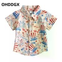 ราคา เสื้อเชิ้ตเด็กผู้ชาย แขนสั้น พิมพ์ลายดอกไม้ไฟ/รองเท้า/กีตาร์ เสื้อฤดูร้อน (1731022479294958459)