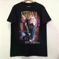 ราคา เสื้อยืด กีตาร์ เสื้อยืด Cotton NIRVANA Band เสื้อยืดที่ระลึก Kurt Cobain Cobain เพื่อเล่นภาพกีตาร์ด้วย "NIRVANA" และ (1731811887708407632)