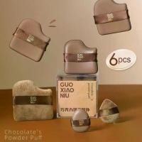 ราคา ชุดพัฟแต่งหน้า ช็อคโกแลต GUOXIAONIU 6 ชิ้น ฟองน้ำแต่งหน้า ฟองน้ำ เครื่องมือเสริมความงาม super lustrous lipstick 477 black cherry leaf lips pink gloss blur matte creme de mac combo lifter (173199263562