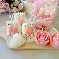 ราคา เทียนหอมหมีคู่ , ดอกกุหลาบ เทียนหอมน้องหมีคุ่รัก วาเลนไทน์ ขายร้อน (1732165129210856788)