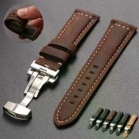 ราคา สายนาฬิกาหนังแท้ 20 มม. และ 22 มม. สายหนังลูกวัววินเทจ เหมาะสำหรับ Omega และ Seiko สร้อยข้อมือ หัวเข็มขัดผีเสื้อ สายนาฬิกาสากล (1732228015757429395)