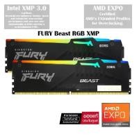 ราคา [COD] [Tiktok]32GB (16GBx2) DDR5 (5200MHz) (6000MHz) RAM (AMD EXPO INTEL ใช้ได้) KINGSTON FURY BEAST DDR5 RGB-LT (1732132373002553177)
