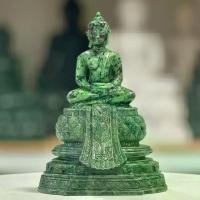 ราคา พระพุทธรูป พระแกะสลัก หินแร่ รู้บี้อินซอยไซต์ Ruby In Zoisite ขนาดหน้าตัก 3.2 นิ้ว พร้อมฐาน พระแก้ว หินเขียวอินเดีย (1731351964927624861)