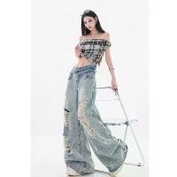 ราคา กางเกงยีนส์ขาด ดีไซน์เทรนด์ฤดูร้อน สไตล์เรโทร เอวต่ำ ทรงหลวม กางเกงขากว้าง สำหรับผู้หญิง ปี 2025 กางเกง ยีนส์ levi 501 ริมแดง ผ้าถุง ใส่ กับ ชุด นัก ศึกษา sakura black skirt mom (1732014038901753741)