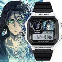 ราคา นาฬิกาอิเล็กทรอนิกส์, นาฬิกานักเรียน, สำหรับเด็กและมัธยมต้น, พร้อมนาฬิกาปลุกและโครโนกราฟ, นาฬิกาข้อมือ, ธีม Attack on Titan, มี Eren, Levi และ Mikasa (1731689202693342646)