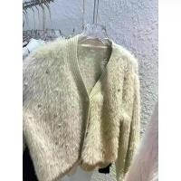 ราคา เสื้อสเวตเตอร์ คาร์ดิแกน คอปก เสื้อโค้ท ชาแนล หนาในฤดูหนาว สำหรับผู้หญิง เสื้อสเวตเตอร์ ขนหมูป่านสีขาว เสื้อครอป 2024V Clothing Women (1731320419740911844)