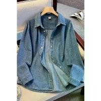 ราคา เสื้อปุ๋ย ผู้หญิงเท่ๆ，เสื้อเชิ้ตยีนส์ ดีไซน์หลายชั้น สไตล์วินเทจ แขนยาว สำหรับผู้หญิง ทรงหลวม อเนกประสงค์ สไตล์ใหม่ ชาแนล ไซส์เล็ก คอลเลคชั่นฤดูใบไม้ร่วง 2024，เสื้อยีนส์หล่อ (1731832912061170922)