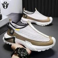 ราคา รองเท้ากีฬาผู้ชาย ดีไซน์ทอบิน กลวงและระบายอากาศ พื้นหนา วัสดุตาข่าย มีรองเท้าเหยียบเท้าเดียว หนัง รองเท้าแก้ว นันยาง ย้อมสี รองเท้า เซฟตี้ แพง โก ลิน yeezy ของ แท้ nike air rift (1731572175707669891)