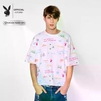 ราคา PLAYBOY VALENTINE เสื้อยืดคอกลมแขนสั้น พิมพ์ลายทั้งตัว รุ่น P1UT251OT002WH (1731781814659680487)
