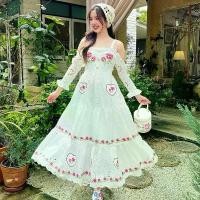 ราคา Mariadiamond สีขาว Valentine Lace Dress เดรสยาวลูกไม้ เดรสยาวเเขนยาว เดรสสายเดี่ยว เดรสลูกไม้งานปัก (1729731381236893919)