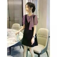 ราคา ชุดเดรสสีม่วง, ชุดสองชิ้นปลอม, สำหรับผู้หญิง, แฟชั่นและมีสไตล์, สไตล์ Chanel เล็ก, สง่างาม, เหมาะสำหรับฤดูร้อน, 2023 สินค้าในยุโรปใหม่ (1732015497944466652)