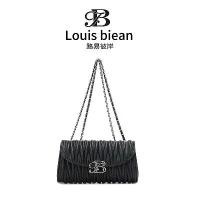 ราคา กระเป๋าสะพายข้าง Louis Biean กระเป๋าขนาดเล็ก เนื้อโซ่จีบ สไตล์ Chanel ทันสมัย ควิลท์ มาใหม่ 9012-Black shoulder bag (1732039820124652813)
