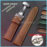 ราคา สายนาฬิกาหนังแท้แบบปลดเร็ว มีขนาด 18/20/22 มม. เหมาะสำหรับ Rolex, Citizen และ Omega สร้อยข้อมือสากล หัวเข็มขัดผีเสื้อ เข้ากันได้กับสายนาฬิกาที่มีขนาดต่างๆ (1731354051339192042)