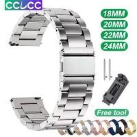 ราคา สายนาฬิกาข้อมือสมาร์ทวอทช์ สเตนเลส โลหะ 18 มม. 20 มม. 22 มม. 24 มม. สําหรับ Samsung Watch 6/4 Classic Huawei Fossil คลังสินค้า สีดำ (1731712559584086769)