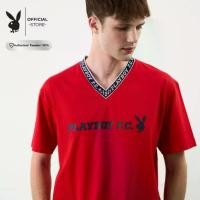 ราคา PLAYBOY PLAY BALL เสื้อยืดคอวีแขนสั้น แต่งขอบคอทอลายโลโก้ในตัว หน้าพิมพ์โลโก้ รุ่น P1MT252OT021RE (1731890635741431015)