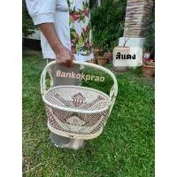ราคา ตะกร้าหวาย ตะกร้าสาน ตะกร้าทำบุญ ลายไทย ทรงรี (สีแดง) ขนาด M:11x14x8 นิ้ว (ใบกลาง) Handmade Basket ตะกร้า ใส่ของ ฺ คําแนะนําผลิตภัณฑ์ใหม่ของเดือนนี้ (1731635313453532777)