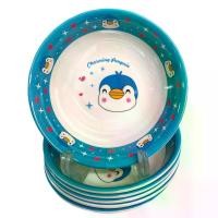 ราคา ชามเมลามีน 6ใบ ชามเมลามีนแบบหนา ชาม 8 นิ้ว 6ใบ ลายดอกไม้สีเขียวน่ารัก ชาม bowl (1732202522849741304)
