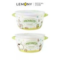 ราคา LEMONY Sanrio Pochacco bowl with lid 2-handled 6 inches ชาม หู พร้อมฝาปิดพลาสติกขนาด นิ้ว (1732111427698722324)