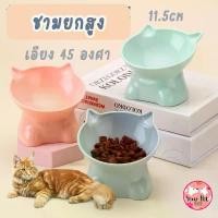 ราคา ชามเอียง 45 องศา ชามยกสูง จานแมว จานอาหารแมว พาสติก ข้าวแมว Cat Bowl แมวไทย เปอร์เซีย (1729666786723268921)