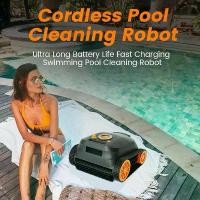 ราคา Automatic Robotic Pool Vacuum Cleaner, Wall Climbing Scrubber Brush, Smart Navigation Robot Swimming Pool Cleaning Tool Cordless swimming pool vacuum cleaner robot (1731413779474056662)