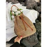 ราคา กระเป๋าสาน Bucket bag ทรงจีบ สายหนัง มีสายยาว P125 แนะนำ (1731860559582627417)