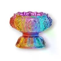 ราคา เชิงเทียนดอกบัวแก้วคริสตัล เนื้อหนา สีสันสวยงาม / Crystal Candle Holder (1729650903028697214)