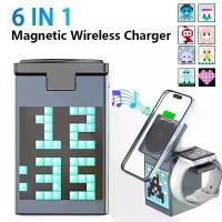 ราคา 6 in 1 Magnetic Wireless Fast Charger สําหรับ Iphone Iwatch Airpods Wireless Charging (1732081559311714012)