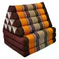 ราคา ส่งฟรี Three Fold Thai Cushion, 50x167x26 cm (LxWxH), 100 % Natural Kapok Filling, Foldable Thai Mat with Triangle Cushion, Headrest, Thai Pillow หมอนขิด หมอนสามเหลี่ยม สิบช่องสามพับ ลายขิดผ้าไทย (173