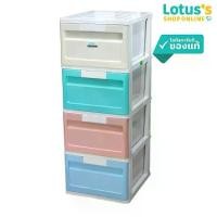 ราคา โลตัส ตู้ลิ้นชักพลาสสติก DIY 4 ชั้น สีเรนโบว์ LOTUS'S DRAWER CABINET DIY RAINBOW 4TIER (1730114394551978780)