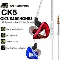 ราคา 【รับประกัน 1 ปี】QKZ รุ่น CK5 หูฟังอินเอียร์ สเตอริโอ HiFi คล้องหู ควบคุมสายสนทนา มีไมโครโฟน Earphone Sport ไดนามิกสำหรับ IOS/Android ชุดหูฟังแฟชั่นแบบพกพา เบสหนักสเตอริโอ 9D หูฟั (1731364535131997851)