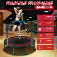 ราคา [พร้อมส่ง] แทรมโพลีน Trampoline 40 นิ้ว แทมโพลีน สปริงบอร์ด กระโดด แทรมโพลีนแบบพับได้ขนาด 40 นิ้วพร้อมที่วางแขนในบ้านในร่ม ยิม การออกกำลังกาย ฟิตเนส Rebounder Round Jumping Pad Trampolines Equipment (