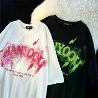 ราคา เสื้อยืดผ้าฝ้ายแท้ เสื้อคู่รักชายหญิง วินเทจ oversize เสื้อผ้าวัยรุ่นแฟชั่นสวยๆ ทรงหลวมสไตล์เกาหลี เสื้อยืดลายสกรีนตัวหนังสือไซส์ใหญ่ เสื้อโอเวอร์ไซส์ผู้หญิง แขนสั้นสีดำ สีขาว ลำ (1732013360158311894)