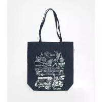 ราคา caliiicoกระเป๋าสะพายผ้ายีนส์ ลายไทยแลนด์ Tote bag denim fabric print with Bangkok story (1731948514426979914)