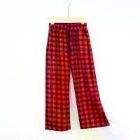 ราคา Long plaid pants made of chicken leather fabric (9113) # ) Women's straight-legged plaid pants with adjustable drawstring and two side pockets, fashionable plaid pants. (1732111323575715018)