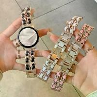 ราคา สร้อยข้อมือหนังผู้หญิงสำหรับ Samsung Galaxy Watch 4 Classic สาย 46 มม. 5 pro 45 มม. Gear Sport สายโลหะสำหรับ Huawei GT 2 2e GT3 43 มม. (1730017963180067771)