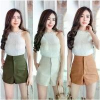 ราคา Pepe fabric shorts with front zipper and two side pockets. (1732224569242126311)