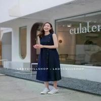 ราคา Free Traveler Outdoor Gear Muji Dress เดรสแขนกุดเแต่ง แบบใส่งานขายจริง งานตัดLadychillshop (1732352881455039797)
